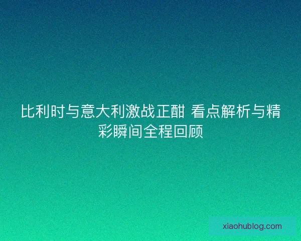比利时与意大利激战正酣 看点解析与精彩瞬间全程回顾